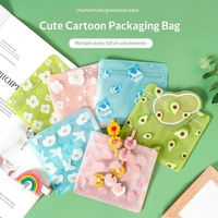 Sacs refermables en PETCPP à motif de dessin animé, pochettes hermétiques mignonnes, petits emballages pour biscuits, collations, aliments, bijoux, masques, sacs à fermeture éclair