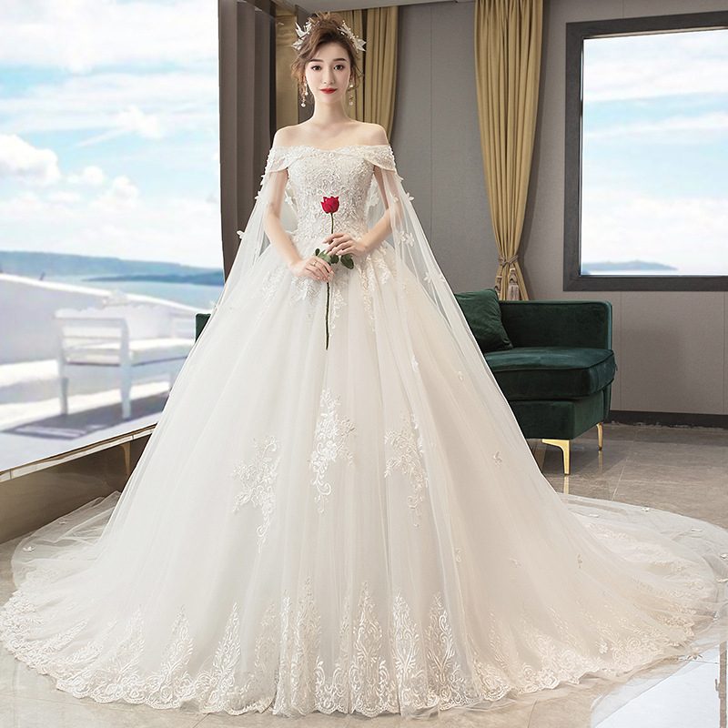 chinese dress ladies Romantic Floral Lace A-Line Wedding Gown