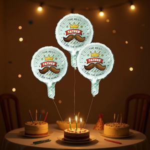 Globos Redondos de Papel de Aluminio para Fiesta de Cumpleaños, Diseño 'Mejor Papá', Paquete de 3, 245x30.5cm, Decoraciones Desechables - Product Image 2