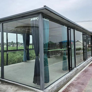 Véranda en verre à toit plat en alliage d'aluminium pour extérieur, cadre de fenêtre personnalisé, design moderne, <span class=keywords><strong>villa</strong></span> écologique - Product Image 6