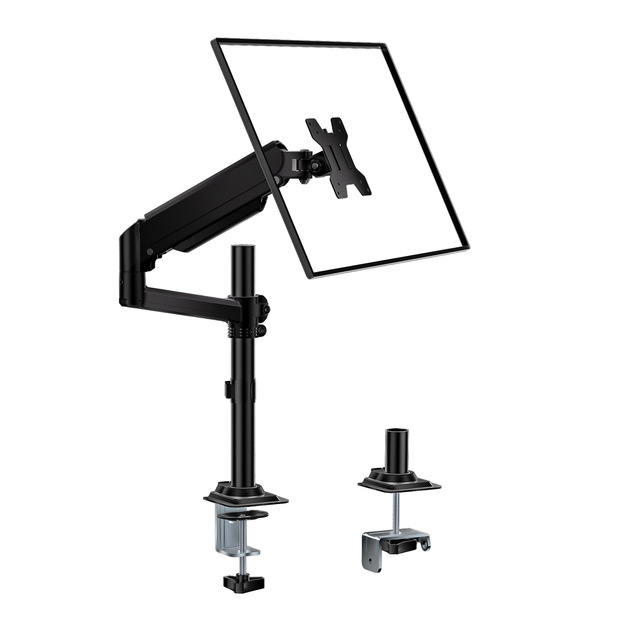 Black Monitor Stand Gas Spring Bracket Column Type Computer Stand
