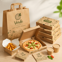 Boîte à pizza personnalisée à emporter, imprimée, 3 compartiments, emballage en carton alimentaire pour mini-pizzas, écologique
