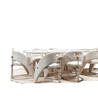Chaise de salle à manger de luxe italienne avec rétro-éclairage boule de cristal pour villas de luxe grands appartements hôtels et hôpitaux