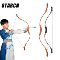 Arc traditionnel STARCN 80/100 cm pour enfants, en bois massif, force de tir 8-18 lbs, jouet de tir à l'arc sûr pour enfants, encourage l'activité en plein air