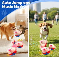 Jouets interactifs pour chiens, jouet en peluche pour animaux de compagnie en forme de dessin animé, mobile et lavable, jouet à billes pour chien rechargeable avec son parlant