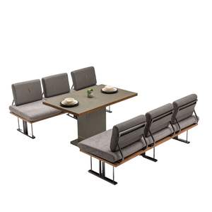 Conjunto de Sofás de Jardín Modernos con Estructura de Acero Inoxidable, Panel de MDF, 6 Plazas, Muebles de Comedor para Exteriores Resistentes a la Intemperie - Product Image 2