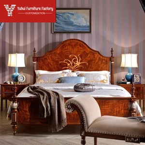 Muebles de Dormitorio Británicos y <span class=keywords><strong>Cama</strong></span> Matrimonial de Madera Maciza <span class=keywords><strong>Estilo</strong></span> Americano, <span class=keywords><strong>Cama</strong></span> Doble para Dormitorio Principal - Product Image 5