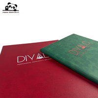 Porte-menu en cuir de luxe avec pochette transparente pour restaurant gastronomique, steakhouse