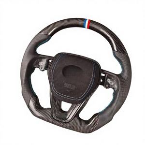 Volant <span class=keywords><strong>sport</strong></span> en cuir de qualité supérieure avec fibre de carbone pour Camry 8ème génération / <span class=keywords><strong>Corolla</strong></span> 12 / Harrier / Venza - Affichage LED Supra - Product Image 1