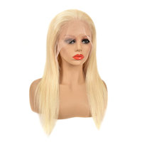Perruques brésiliennes blondes 613 de 12 à 28 pouces, grade 10A, vierges, naturelles, avec frontal 13*6 en dentelle, densité 180%, pour femmes noires