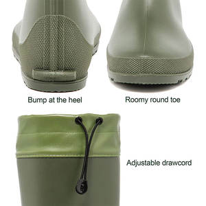 Wellies-cordón ajustable portátil <span class=keywords><strong>para</strong></span> <span class=keywords><strong>mujer</strong></span>, suela antideslizante <span class=keywords><strong>para</strong></span> jardín, Ultra ligera, <span class=keywords><strong>de</strong></span> seguridad, color verde - Product Image 2