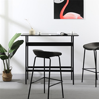 Table haute rectangulaire noire en MDF moderne pour cuisine, café, boutique, restaurant - Vente en gros directe usine