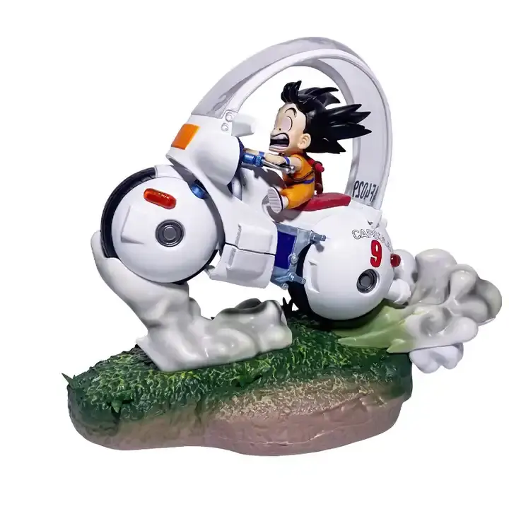 PVC Cartoon Spielzeug Benutzer definiertes Motorrad Sitzposition Super Saiyajin Tisch dekoration DBZ Anime Figur Sohn