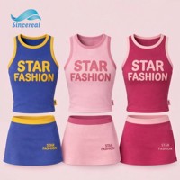 Ensemble deux pièces décontracté pour femme en tissu éponge doux : débardeur et pantalon évasé pour l'été et les loisirs