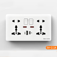 Prise murale 13A + USB universelle, prise universelle à 3 trous de type britannique, prise avec interrupteur, port de charge USB double 2,1A, commande marche/arrêt