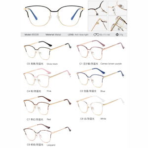 MS 95538 Trendy Blue Light Blocking Glasses <strong>Frame</strong> for Women Optical <strong>Frame</strong> for Girl <strong>Metal</strong> <strong>Frame</strong> Custom logo Brand Eyewear - Product Image 6