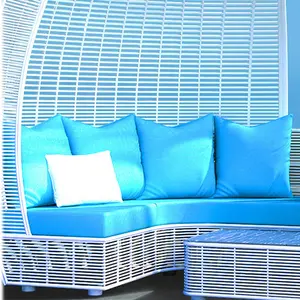 Eco-friendly Resistência UV Água Prova Sun Lounger Wicker Mobiliário De Luxo Ao Ar Livre Sofá Dia Cama À Venda