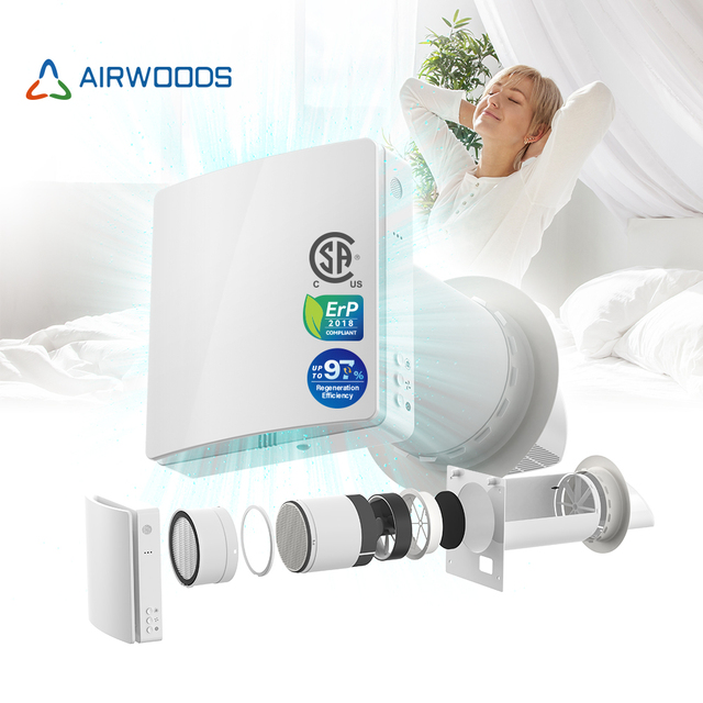 Wholesale OEM Single Room ERV Unit for Residential Use, Compact ERV Ventilation System with F7 Filter, CE/UKCA Certified