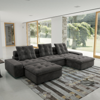 ATUNUS Drop Shipping Modulares Ecksofa, 7-Sitzer Großes Familienmöbel, Haustierfreundliches Ecksofa, Modernes L-förmiges Couch-Set