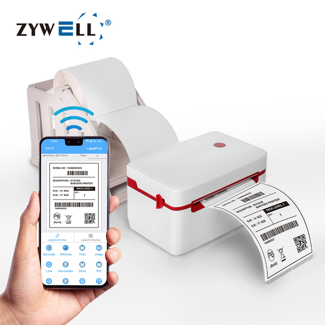 Mobile Phone Usb Wifi Printer With Stand Waybill Label Printer 4x6 ZY909 Thermal Barcode Printer