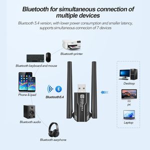 Adaptador <span class=keywords><strong>USB</strong></span> Externo Inalámbrico WiFi 6 de Doble Banda con Antena AX900 BT5.4 900Mbps Compatible con Routers Wi-Fi 6 - Product Image 5