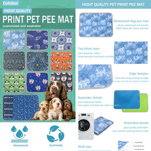 Coldog 30 renkler toptan fabrika OEM köpek Mat köpek yıkanabilir 5 katmanlı süper emici İdrar köpek tuvalet pedi Pet eğitim pedleri - Product Image 2