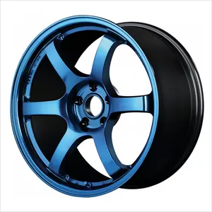ODM sinar replika ringan biru lampu GRAM 57DR roda tempa 5x100 5x120 17 ''-26'' pelek balap olahraga untuk Nissan BMW Tesla