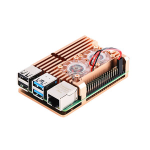 Case de Alumínio para <span class=keywords><strong>Raspberry</strong></span> <span class=keywords><strong>Pi</strong></span> <span class=keywords><strong>4</strong></span>ª Geração B com Ventiladores Duplos para Dissipação de Calor - Product Image 1