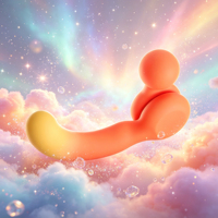 Vibrateur à double extrémité en silicone, étanche IPX7, rechargeable par DC, 10 fréquences, contrôlé par l'IA, stimulation du clitoris et des seins.
