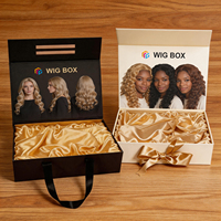 Boîtes d'Emballage Pliantes Rigides Magnétiques Personnalisées en Carton pour Cadeaux et Perruques en Soie, Boîtes à Perruques de Luxe pour Cheveux Humains avec Logo