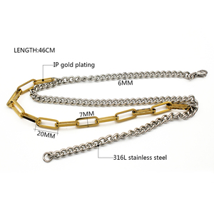 Nuevo diseño oro plata doble cadena collar hombre o mujer con trenzado colorido collares joyería regalos <span class=keywords><strong>2025</strong></span> - Product Image 2