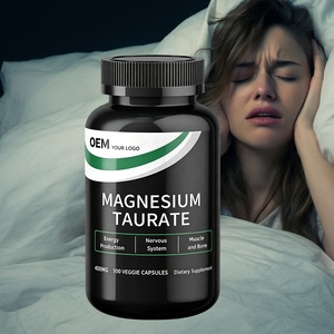 Compléments alimentaires à marque privée OEM, capsules de magnésium végétaliennes, capsules de taurate de magnésium pour le sommeil et les muscles - Product Image 1