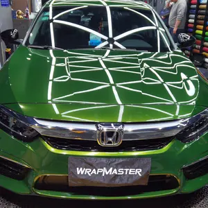 WRAPMASTER 1.52*18m PET Liner Pintura Brilhante Metálico Sonoma Verde Car Wrap Vinil Exterior Acessórios Wrapples Car Wrap