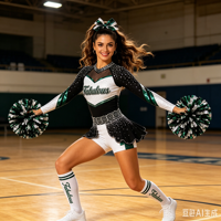 Tenues de cheerleading personnalisées OEM, manches longues, spandex haute élasticité, strass scintillants, ensemble de vêtements d'équipe de cheerleading