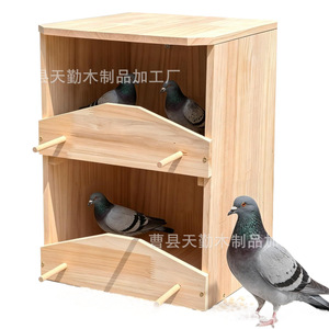 Cross-border solid wood double-layer bird nest outdoor hanging pigeon breeding box, courtyard decoration birdhouse, pet feeding - Product Image 5