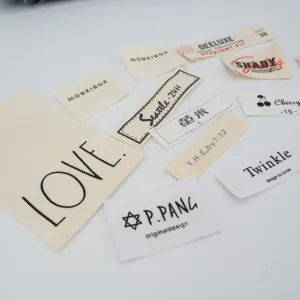 Woven Label Patch Garment Poly Cotton Label Custom Logo Color Non Woven Printed Clothing Label