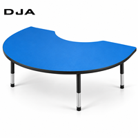 Bureau d'étude moderne demi-lune en bois pour étudiants, réglable en hauteur, empilable, pour salle à manger, chambre, école, activités