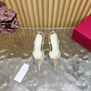 Sandalias de Tacón Alto con Tiras de Color en Bloques para Mujer, con Parte Superior de Satén, Tacón de Aguja Antideslizante de Cuero Genuino y Punta Puntiaguda - Product Image 1