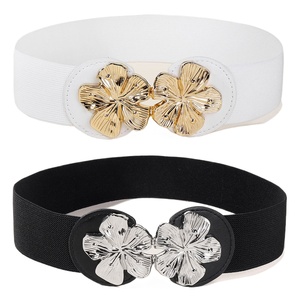 Cinturón <span class=keywords><strong>de</strong></span> Moda para <span class=keywords><strong>Mujer</strong></span>, Diseño <span class=keywords><strong>de</strong></span> Flor <span class=keywords><strong>de</strong></span> Durazno, Cinturón Elástico Delgado <span class=keywords><strong>de</strong></span> <span class=keywords><strong>Rafia</strong></span>, Cinturón <span class=keywords><strong>de</strong></span> Metal para Dama - Product Image 1