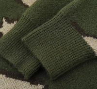 Vente en gros 100% coton 7G Pull ample en tricot pour hommes avec manches longues motif de camouflage personnalisé surdimensionné décontracté chaud pull en tricot