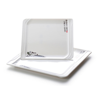 Plaques de chargeur carrées 10 pouces en mélamine, blanc, imprimé, nouveau style, meilleure vente