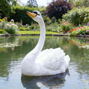 Juego de Estatuas de Cisnes de Fibra de Vidrio en Blanco y Negro, Realistas, de Tamaño Natural, Resistentes a la Intemperie, Arte para Exteriores, Decoración de Jardín, Paisajes de Lujo - Product Image 5