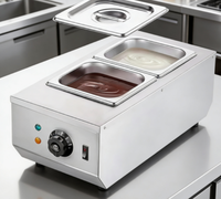 Machine à faire fondre le chocolat électrique TEBAK 220V, 2 réservoirs, machine à tempérer le chocolat commerciale, distributeur de chocolat chaud