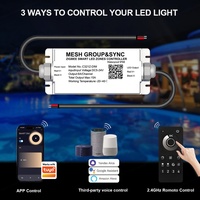 Controlador de Iluminación LED Aipin C321Z IP20 de 4 Zonas con Dimmer PWM, Sincronización en Grupo Tuya Smart Mesh, Alcance Interior de 30M, DC5-24V, 360W