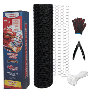 17Ga Rustproof Black PVC Coated Welded Hexagonal Wire <strong>Netting</strong> 36x150ft Roll Chicken Coop <strong>Rabbit</strong> Cage Garden Fence Screen - Product Image 2