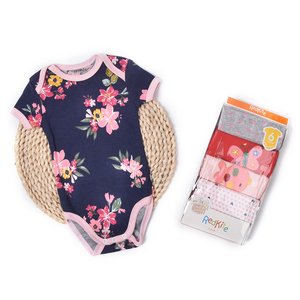 Pakaian uniseks bayi musim panas 100% katun baru lahir desain campuran set Romper bayi 5 potong - Product Image 2