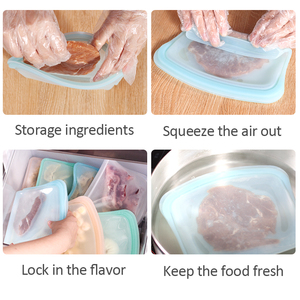 Contenedor de Alimentos Hermético para el Hogar, Accesorios Libres de BPA, Apto para Lavavajillas, Contenedor Apilable de Silicona, <span class=keywords><strong>Bolsa</strong></span> de Almacenamiento de Silicona para Cocina - Product Image 3