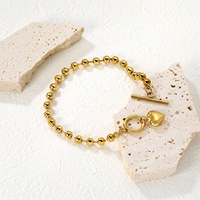 Étanche 18K Plaqué Or En Acier Inoxydable Perle Chaîne OT Boucle Bracelet Bijoux À La Mode Amour Coeur Bijoux OT Fermoir Bracelet