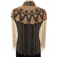 Châle à franges brodé main avec perles, style vintage Yunjian Sari, cape d'épaule pour mariée, mariage, fête, banquet, soirée