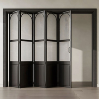Nouveau Style luxe Simple cuisine toilette poli alliage cadre isolé pliant magnétique silencieux serrure entrée verre trempé porte ensemble
